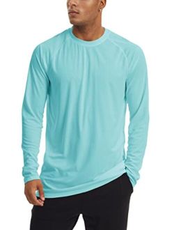 KEFITEVD Men's UV Sun Protection UPF 50+ Shirts Long Sleeve Rash Guard Workout Quick Dry Shirt for Hiking Fishing Swimming