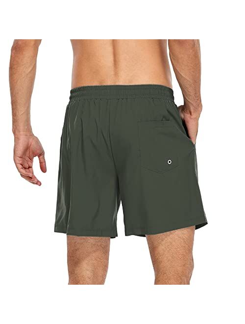 American Trends Men's Swim Trunks Quick Dry Mens Swimming Trunks with Compression Liner Stretch Board Shorts