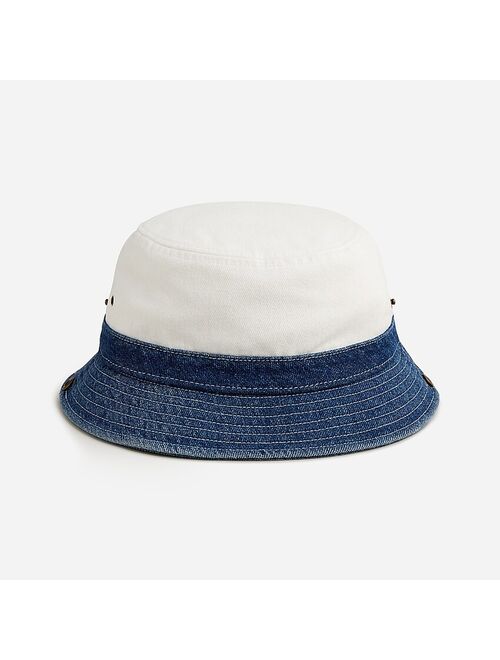 J.Crew Bucket hat with snaps in denim twill