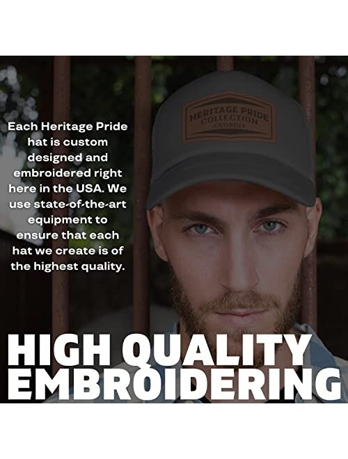 Heritage Pride Mens Deer Hat Embroidered Deer Mountain Forest Tamarack Mens Mesh Back Trucker Hat Baseball Cap