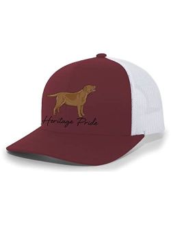Canine Collection Chocolate Lab Labrador Retriever Hunting Dog Mens Embroidered Mesh Back Trucker Hat