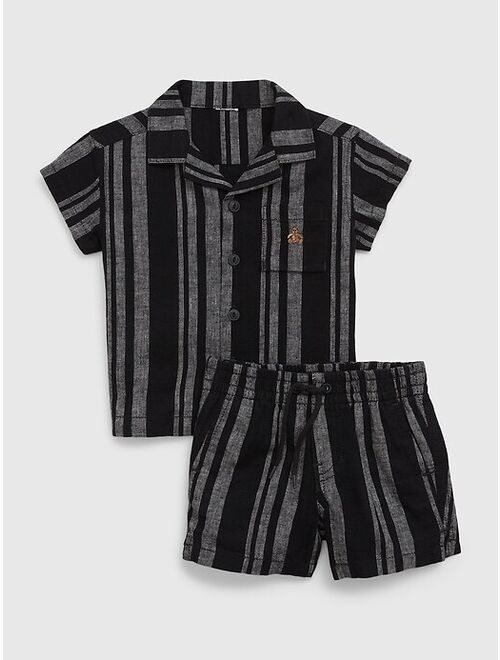 Gap Baby Linen-Cotton Stripe Outfit Set