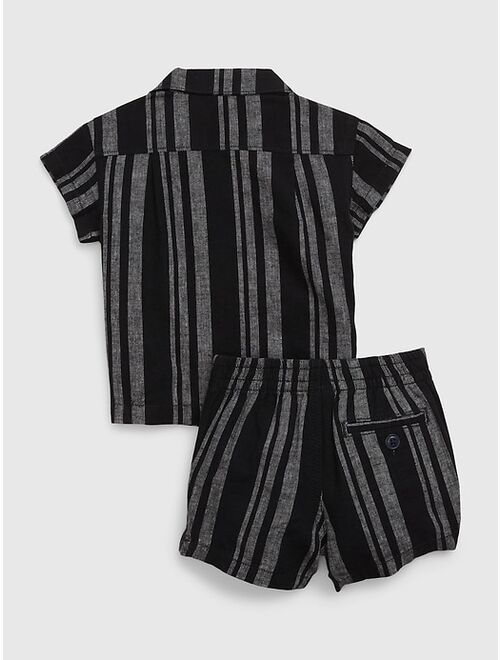 Gap Baby Linen-Cotton Stripe Outfit Set