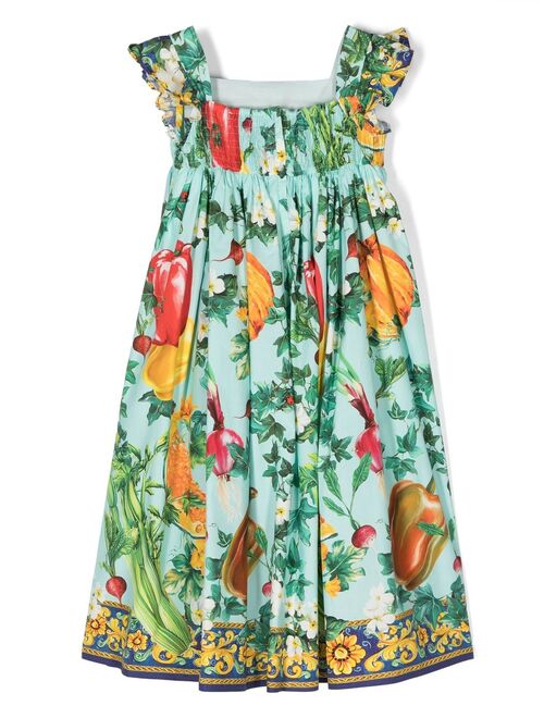 Dolce & Gabbana Kids ruffled floral-print dress