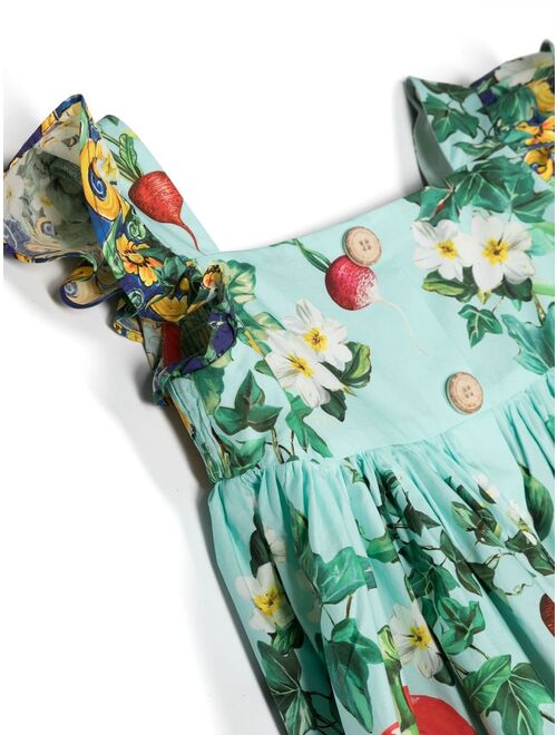 Dolce & Gabbana Kids ruffled floral-print dress