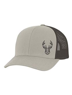 Men's Hunting Season Mesh Back Trucker Hat, Deer Stag Head, Khaki/Brown
