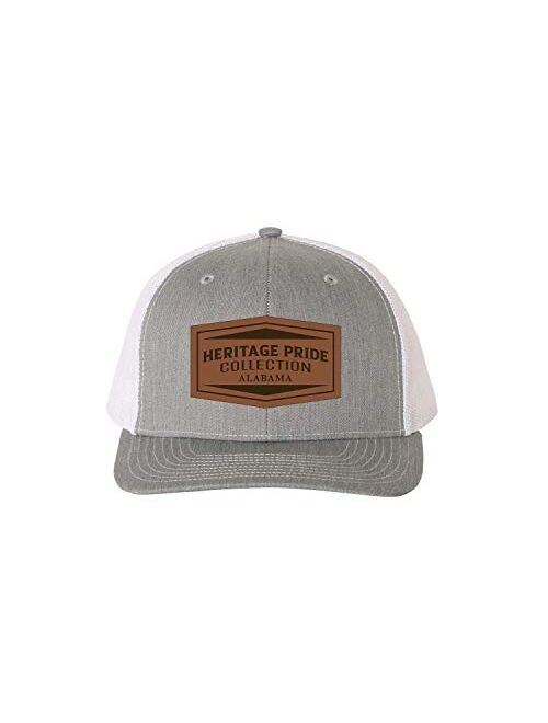 Heritage Pride Heather Grey and White Laser Engraved Leather Patch State Pride Hat