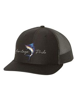 Marlin Mens Embroidered Mesh Back Trucker Hat
