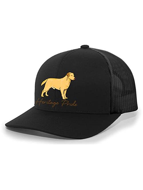Heritage Pride Canine Collection Yellow Lab Labrador Retriever Hunting Dog Mens Embroidered Mesh Back Trucker Hat