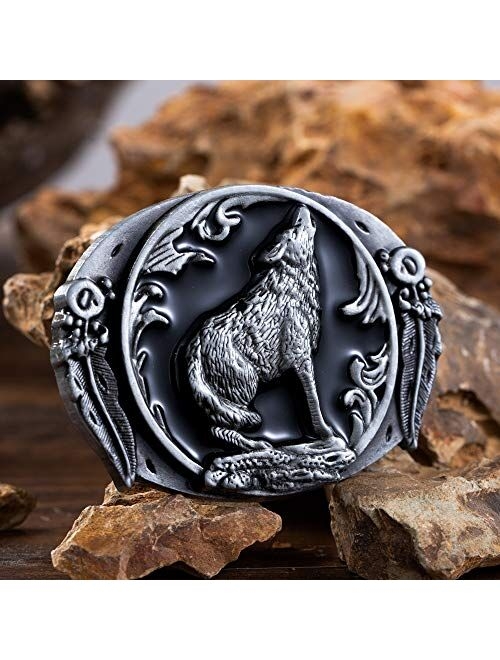 KDG Western Cowboy Belt Buckles Men Vintage Novelty Large Handmade Belt Buckle