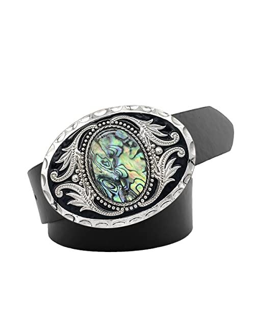 YOQUCOL Vintage American Western Cowboy Turquoise,Stone Belt Buckle for Men