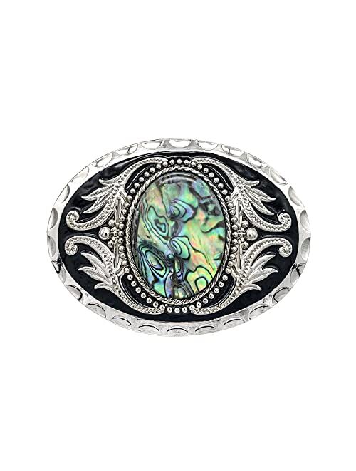 YOQUCOL Vintage American Western Cowboy Turquoise,Stone Belt Buckle for Men