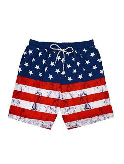 American Trends Men's Swim Trunks Beach Shorts Athletic Swimwear Bathing Suits Swimming Trunks Quick-Dry Swimming Suit