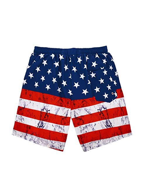 American Trends Men's Swim Trunks Beach Shorts Athletic Swimwear Bathing Suits Swimming Trunks Quick-Dry Swimming Suit
