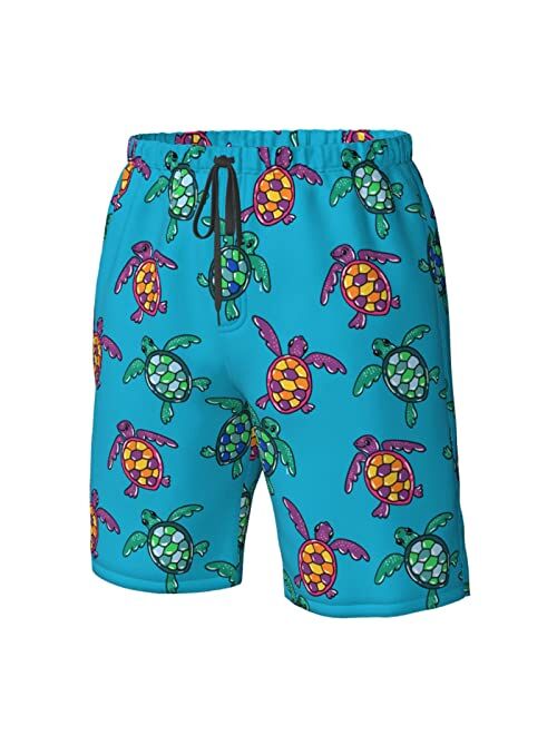 Shuwekk Mens American Flag Swim Trunks Summer Surf Board Shorts Quick Dry Beach Shorts with Mesh Lining Pants