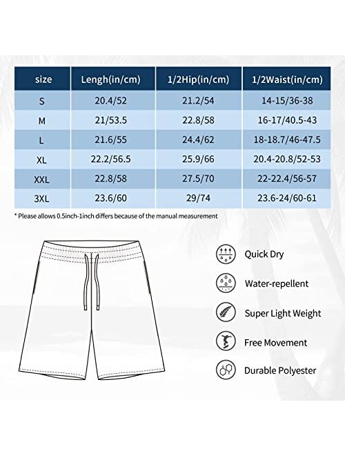 Shuwekk Mens American Flag Swim Trunks Summer Surf Board Shorts Quick Dry Beach Shorts with Mesh Lining Pants