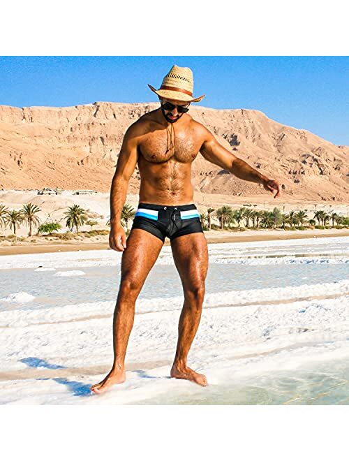 Taddlee Sexy Swimwear Men's Swimsuits Swim Boxer Briefs Square Cut Bathing Suits