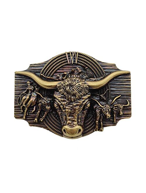 Xwest Cowboy Western Belt Buckles Longhorn Texas Bull Buckles