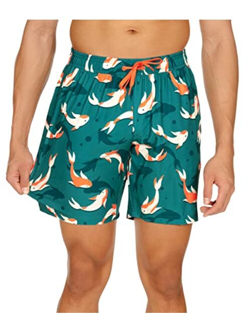 Tipsy Elves Men's Swim Trunks - 7 inch Inseam Swim Trunks for Men 4-Way Stretch Fit for Summer, Beach and Pool Parties