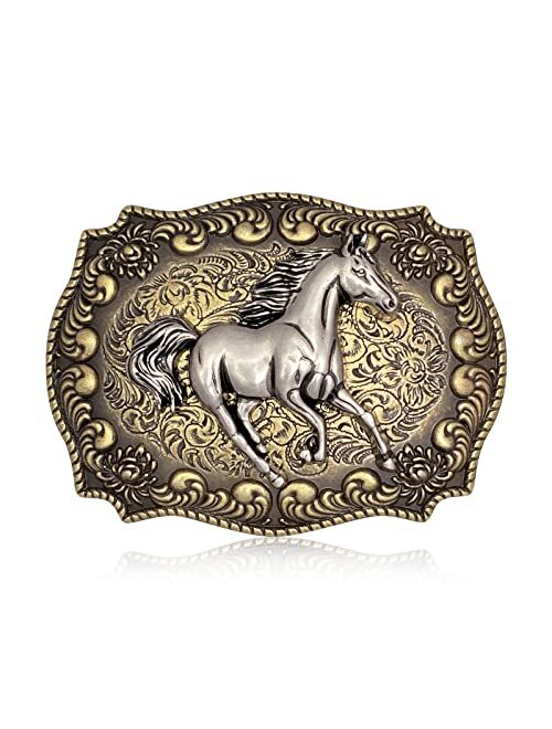 Btilasif Long Horn Bull Western Cowboy Texas Rodeo Belt Buckle for Men Women
