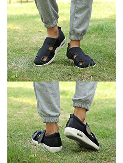 ZUMEIJIA Women's Diabetic Shoes for Women Casual Adjustable Walking Shoes Wide Shoes for Elderly Swollen Feet Non-Slip Air Cushion Bottom Fattening and Widening