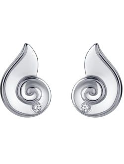 925 Sterling Silver Spiral Seashell Earrings for Women, Hypoallergenic Fine Jewelry