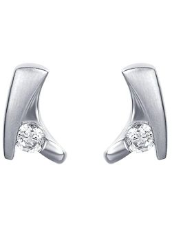 925 Sterling Silver Crystal Cove Earrings for Women, Hypoallergenic Fine Jewelry