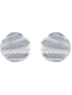 925 Sterling Silver Satin Disc Floating Earrings for Women, Hypoallergenic Fine Jewelry