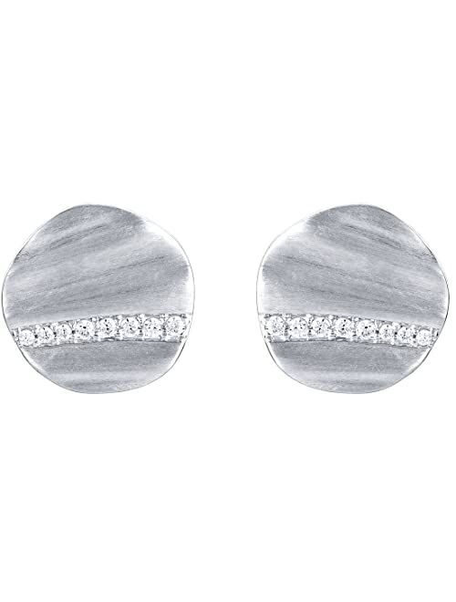 Peora 925 Sterling Silver Satin Disc Floating Earrings for Women, Hypoallergenic Fine Jewelry