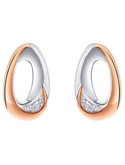 925 Sterling Silver Open Ellipse Earrings for Women, Hypoallergenic Fine Jewelry
