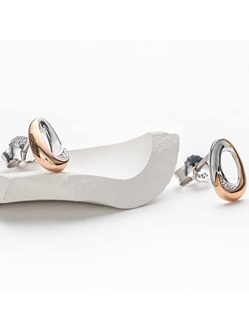 Peora 925 Sterling Silver Open Ellipse Earrings for Women, Hypoallergenic Fine Jewelry
