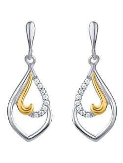925 Sterling Silver Twisted Teardrop Dangle Earrings for Women, Hypoallergenic Fine Jewelry