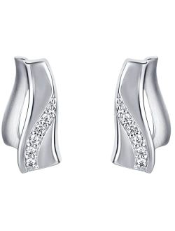 925 Sterling Silver Swaying Charm Earrings for Women, Hypoallergenic Fine Jewelry