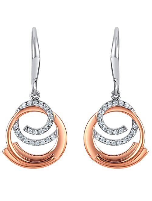 Peora 925 Sterling Silver Ocean Wave Drop Earrings for Women, Hypoallergenic Fine Jewelry