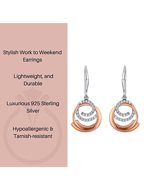 Peora 925 Sterling Silver Ocean Wave Drop Earrings for Women, Hypoallergenic Fine Jewelry