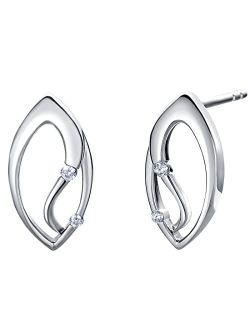 925 Sterling Silver Side-Swept Charm Earrings for Women, Hypoallergenic Fine Jewelry