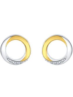 925 Sterling Silver Swirled Circle Earrings for Women, Hypoallergenic Fine Jewelry