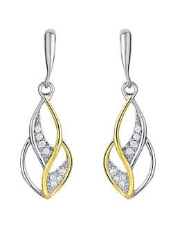 925 Sterling Silver Infinity Teardrop Earrings for Women, Hypoallergenic Fine Jewelry