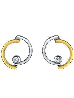925 Sterling Silver Round Pendulum Earrings for Women, Hypoallergenic Fine Jewelry