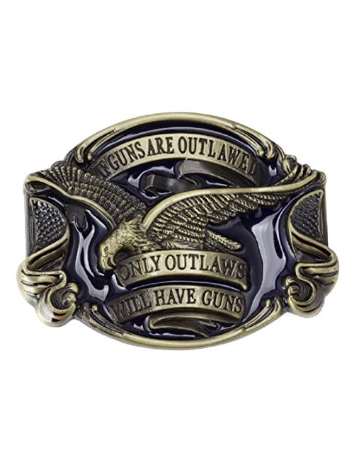 Longcreek Eagle Belt Buckle for Men, American Flag Eagle Belt Buckle, Bald Eagle Belt Buckle, Soaring Eagle Western Cowboy Belt Buckle