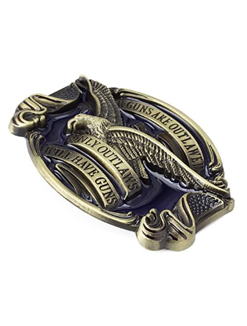 Longcreek Eagle Belt Buckle for Men, American Flag Eagle Belt Buckle, Bald Eagle Belt Buckle, Soaring Eagle Western Cowboy Belt Buckle