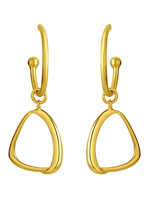 Peora Yellow-Tone 925 Sterling Silver Dangle Charm Earrings for Women, Hypoallergenic Fine Jewelry