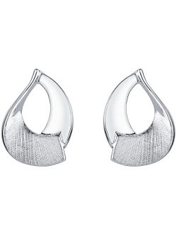 925 Sterling Silver Sculpted Open Teardrop Earrings for Women, Hypoallergenic Fine Jewelry