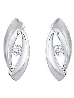 925 Sterling Silver Open Marquise Earrings for Women, Hypoallergenic Fine Jewelry