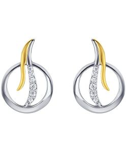 925 Sterling Silver Open Circle Earrings for Women, Hypoallergenic Fine Jewelry