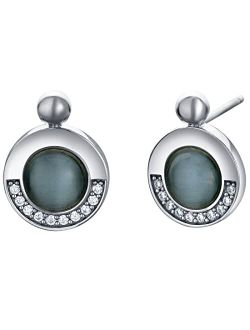 925 Sterling Silver Cat's Eye Talisman Charm Earrings for Women, Hypoallergenic Fine Jewelry