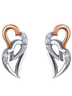 925 Sterling Silver Interlocking Hearts Earrings for Women, Hypoallergenic Fine Jewelry