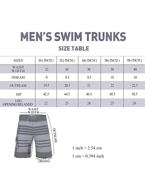 Beautiful Giant Men's Board Shorts Summer Beach Swim Trunks Zipper Pocket with No Mesh Lining