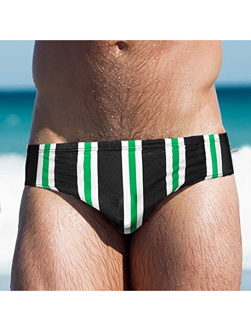 AIMPACT Mens Stripe Swim Briefs Bikini Retro Sexy Swimsuit Bathing Suit