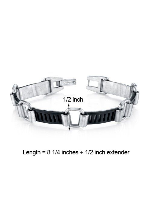 Peora Elegant Surgical Grade Stainless Steel Two-Tone Link Bracelet for Men, Brushed Matte Finish